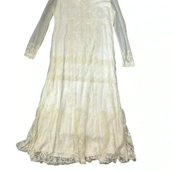 Vintage 90s April Cornell Lace Midi Dress Small RARE In Ivory Cream NWT - Picture 6 of 15